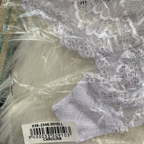 NWT Fredrick’s of Hollywood women’s caroline white lace thong panty - Picture 4 of 9